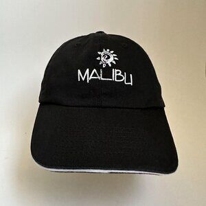 Malibu Mega Cap Inc. Dad Hat Adjustable Strap Back Cap Black 100% Cotton